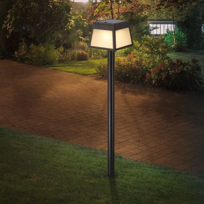 Műanyag napelemes földbe szúrható lámpa fekete, Imelda, 7,5 W, 3000 K LED, IP65