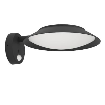 Műanyag napelemes kültéri fali lámpa fekete, Iacopo, 7 W, 3000 K LED, IP65