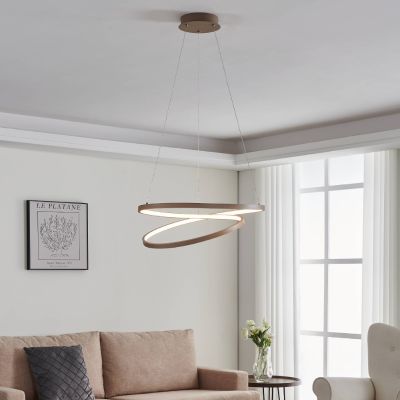 Retro alumínium függőlámpa bézs, Ties, 36 W, 3000 K LED