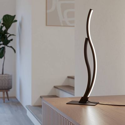 Design acél asztali lámpa fekete, Tevin, 12 W, 4000 K LED, kapcsolóval