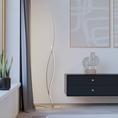 Design acél állólámpa barna, Tevin, 20 W, 4000 K LED, kapcsolóval