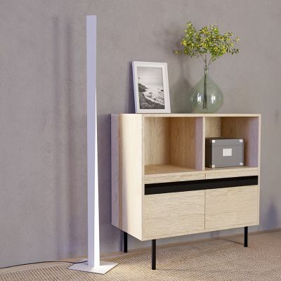Design műanyag állólámpa fehér, Birkan, 10,5 W, RGBW LED, távirányítóval
