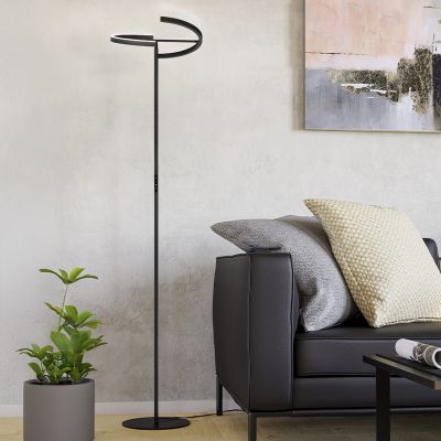 Design műanyag állólámpa fekete, Corwin, 8,8 W, 3000 K LED, kosketushimmentimellä