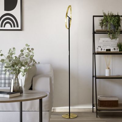 Design műanyag állólámpa sárgaréz, Corwin, 8,8 W, 3000 K LED, kosketushimmentimellä