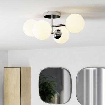 Retro acél mennyezeti lámpa króm, Cornee, 4,2 W, 2700 K LED, IP44