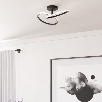 Design acél mennyezeti lámpa fekete, Minh, 12 W, white switch LED