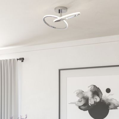Design acél mennyezeti lámpa króm, Minh, 12 W, white switch LED