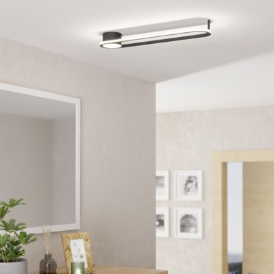 Design acél mennyezeti lámpa fekete, Constance, 24 W, white switch LED