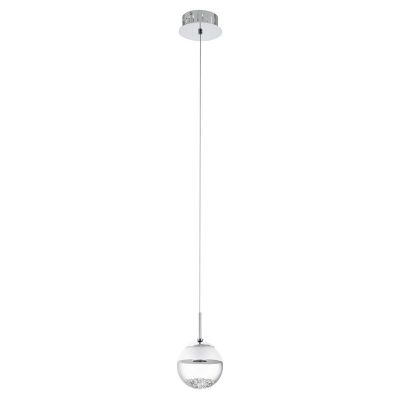 Design üveg függőlámpa króm, Jorg, 5 W, 3000 K LED
