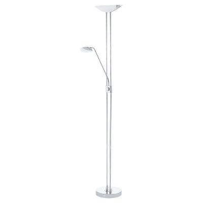 Design üveg álló olvasólámpa króm, Brava, 20 W, 3000 K LED, kapcsolóval