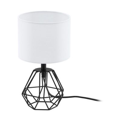 Design szövet asztali lámpa fekete, Acri, kapcsolóval