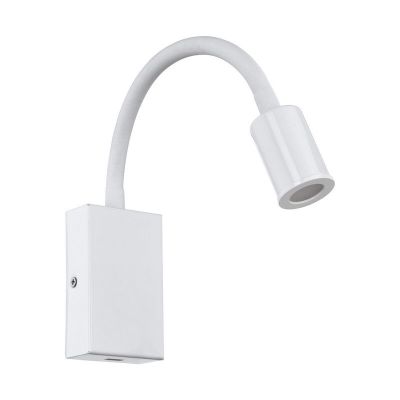 Retro műanyag fali lámpa fehér, Cafer, 4 W, 3000 K LED, kapcsolóval