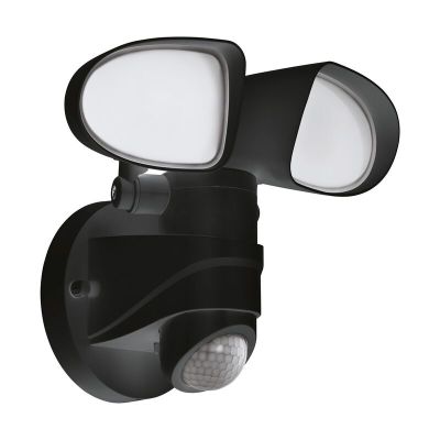 Műanyag mozgásérzékelős kültéri fali lámpa fekete, Joselien, 6 W, 5000 K LED, IP44