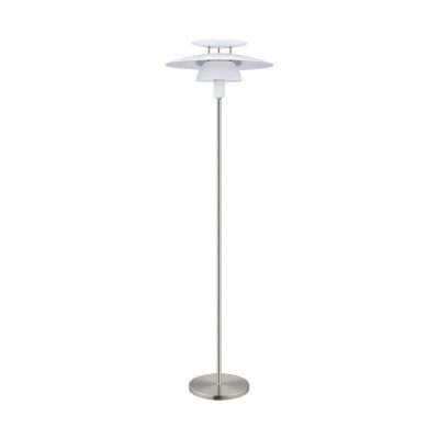 Design acél állólámpa fehér, Lariana, kapcsolóval