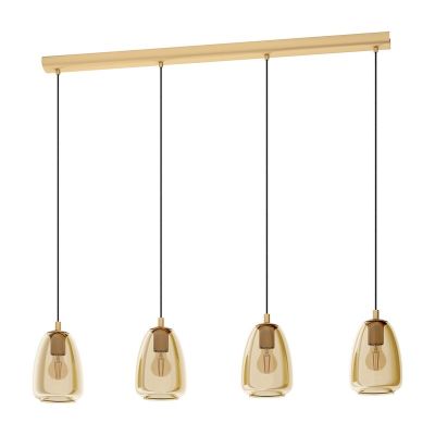 Design acél függőlámpa borostyán, Fredericus