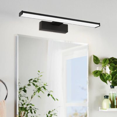 Műanyag tükör világítás fekete, Nancy, 7,4 W, 4000 K LED, IP44