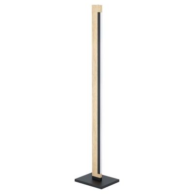 Vintage fa állólámpa fekete, Ludovica, 22 W, 3000 K LED, kapcsolóval