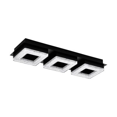 Design acél plafon lámpa fekete, Arjo, 4 W, 3000 K LED