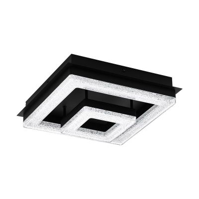 Design acél plafon lámpa fekete, Arjo, 12 W, 3000 K LED
