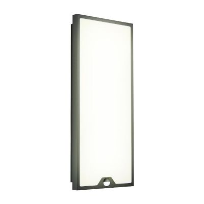 Retro acél mozgásérzékelős kültéri fali lámpa fekete, Lydian, 18,5 W, 3000 K LED, IP44