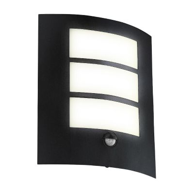 Retro acél mozgásérzékelős kültéri fali lámpa fekete, Elyana, IP44