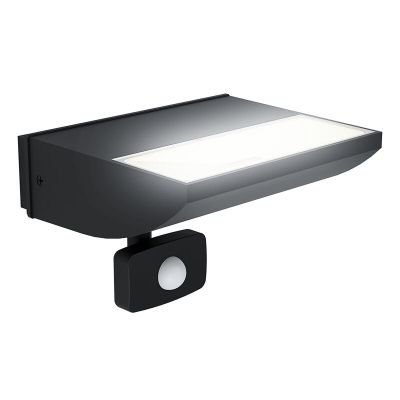 Retro alumínium mozgásérzékelős kültéri fali lámpa fekete, Samuel, 10,5 W, 3000 K LED, IP44