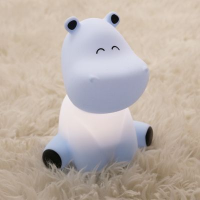 Műanyag gyerek asztali lámpa kék, Hippo, 5 W, RGBW LED