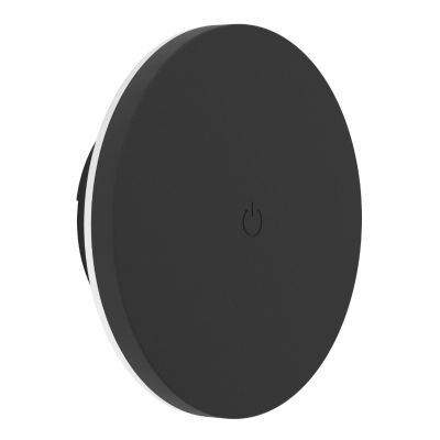 Retro műanyag fali lámpa fekete, Vishal, 12 W, melegtől hidegig állítható fehér LED, IP44, kosketushimmentimellä