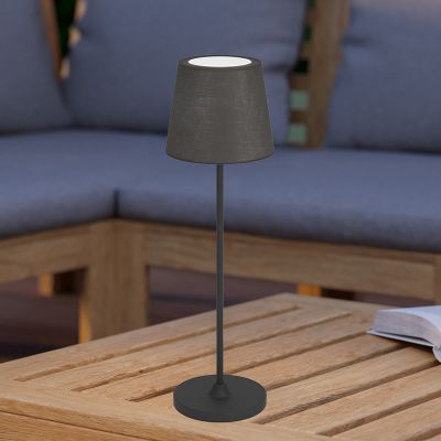 Retro szövet asztali lámpa fekete, Latif, 2 W, white switch LED, kosketushimmentimellä