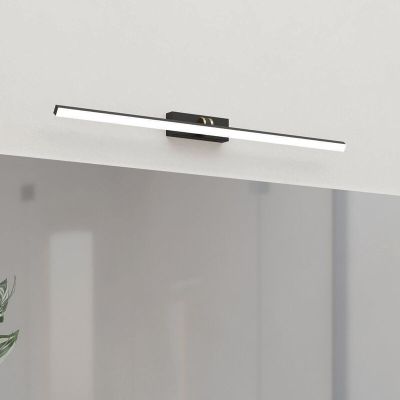 Retro műanyag tükör világítás fekete, Keisha, 5 W, melegtől hidegig állítható fehér LED, IP44