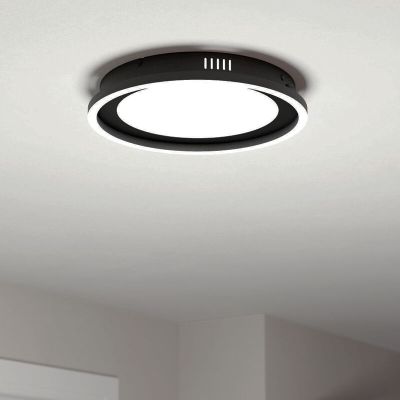 Retro alumínium mennyezeti lámpa fekete, Thijn, 11,5 W, melegtől hidegig állítható fehér LED, 3 fokozatban szabályozható