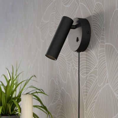 Retro acél fali spot lámpa fekete, Valproto, 5 W, white switch LED, kapcsolóval