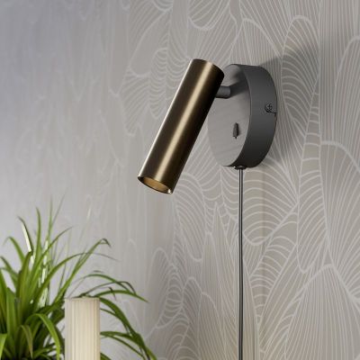 Retro acél fali spot lámpa bronz, Valproto, 5 W, white switch LED, kapcsolóval