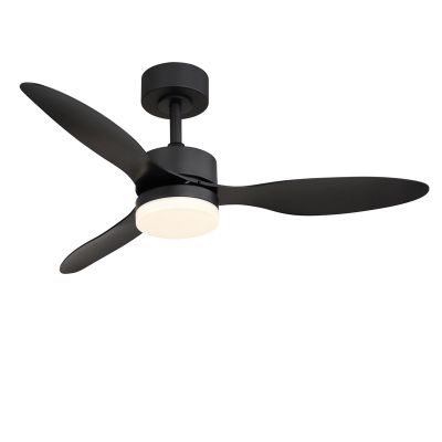 Fekete modern mennyezeti ventilátor fémből, Herre, 20W, meleg fehértől hideg fehérig állítható LED, távirányítóval