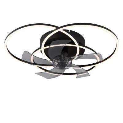 Fekete alumínium mennyezeti ventilátor, Kamiel, 40 W, melegfehértől hidegfehérig állítható LED, távirányítóval