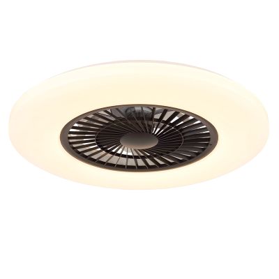 Fehér modern mennyezeti ventilátor műanyagból, Kjelt, 40W, RGBW LED, távirányítóval