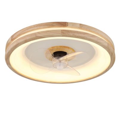 Modern mennyezeti ventilátor fa, Klaaske, 30W, meleg fehértől hideg fehérig állítható LED, távirányítóval