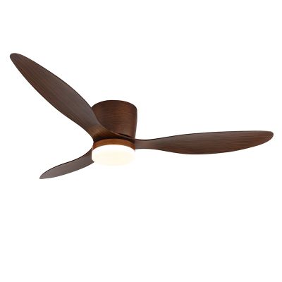 Barna rusztikus mennyezeti ventilátor műanyagból, Lenneke, 20W, melegfehértől hidegfehérig állítható LED, távirányítóval