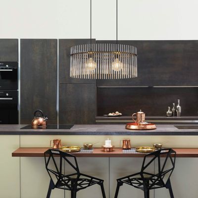 Design üveg függőlámpa fekete, Genelva