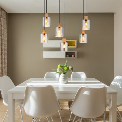 Modern üveg függőlámpa fekete, Abelon