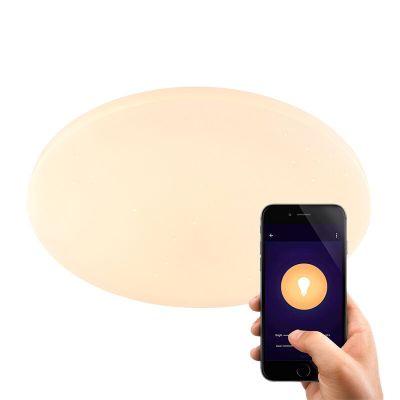 Retro fém okos mennyezeti lámpa fehér, Helena, 30 W, melegtől hidegig állítható fehér LED