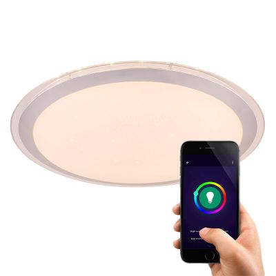 Retro fém okos mennyezeti lámpa fehér, Vinay, 30 W, RGBW LED