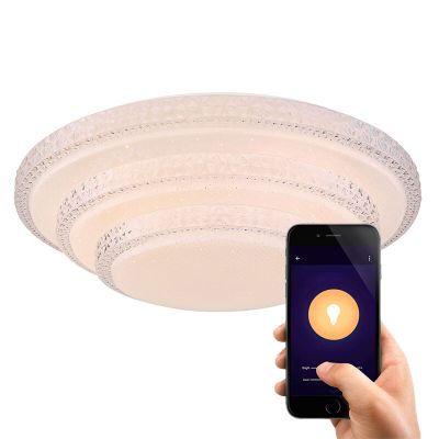 Retro fém okos mennyezeti lámpa fehér, Aldin, 30 W, melegtől hidegig állítható fehér LED