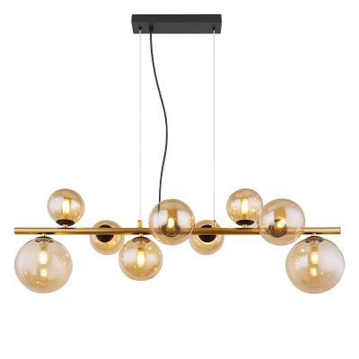 Design üveg függőlámpa borostyán, Melinda