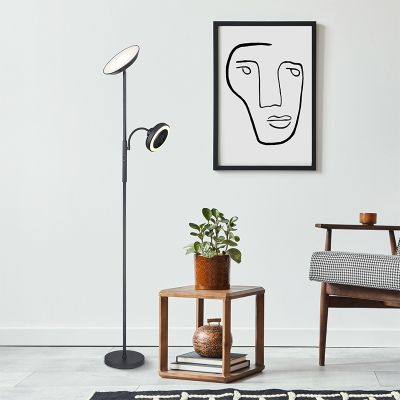 Retro fém állólámpa fekete, Raimond, 20 W, melegtől hidegig állítható fehér LED, kosketushimmentimellä