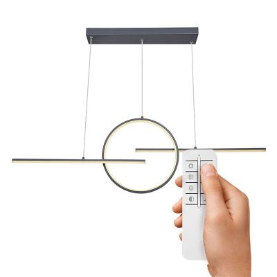 Design fém függőlámpa antracit, Wieger, 50 W, melegtől hidegig állítható fehér LED, távirányítóval