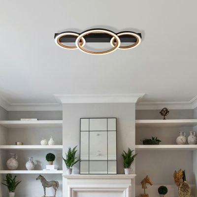 Design alumínium mennyezeti lámpa fekete, Danieke, 40 W, 3000 K LED