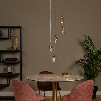 Átlátszó üveg függőlámpa, Berliane, 4 W, 2700 K LED