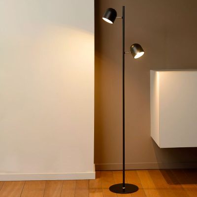 Fekete fém állólámpa, Skanska, 5 W, 2700 K LED, kosketushimmentimellä