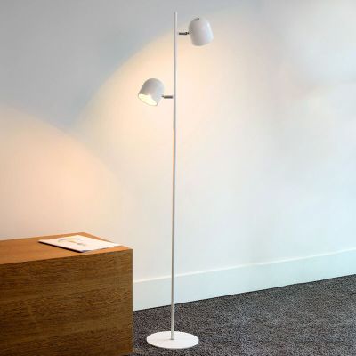 Fehér fém állólámpa, Skanska, 5 W, 2700 K LED, kosketushimmentimellä